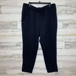 Athleta Womens Sweatpants Black Elastic Waist Pockets Straight Leg High-Rise 1X